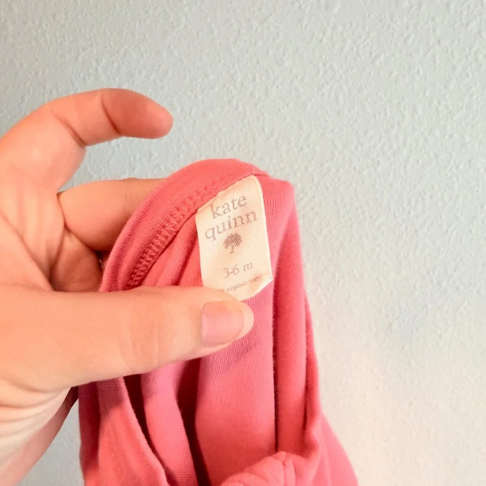 Kate Quinn Pink Organic Cotton Zipper Footie Sleeper 3-6M